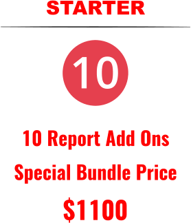 10 STARTER  10 Report Add Ons Special Bundle Price $1100